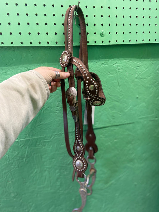 Silver Dot Show Headstall w/Curb Bit