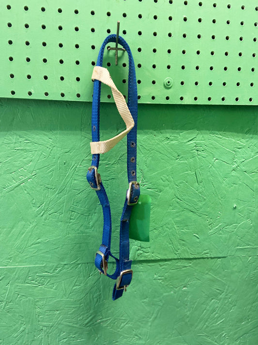 Blue/White One Ear Nylon Headstall