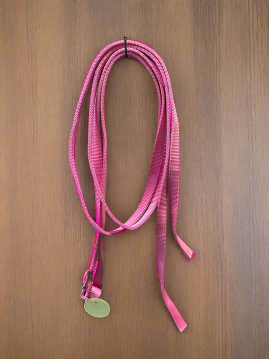 Pink Nylon Split Reins