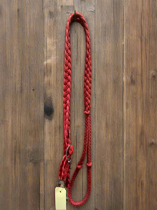 Red Nylon Contest Reins w/Grip Knots