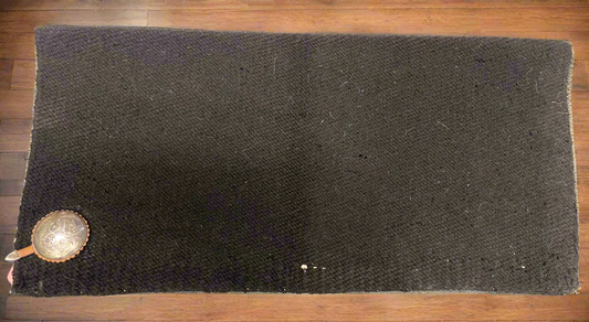 Black Wool Saddle Blanket w/Concho