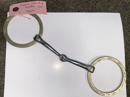 Engraved Silver Inlay Snaffle Bit