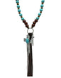 Tassel Necklace w/Cross Dangle Accent Pendant
