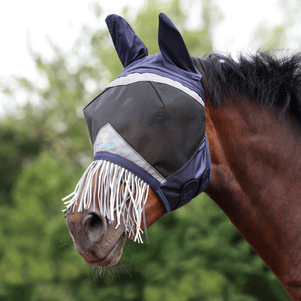 Shires Fine Mesh Fly Mask with Ears & Nose Fringe