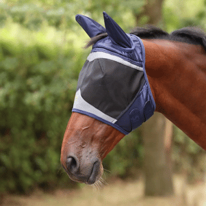 FlyGuard Pro Fine Mesh Fly Mask with Ears & Forelock Hole