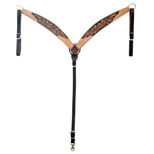 Collier de poitrine à motif floral sculpté