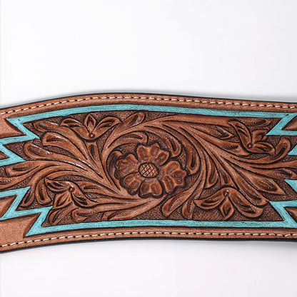 Turquoise and Cowhide Tripping Collar