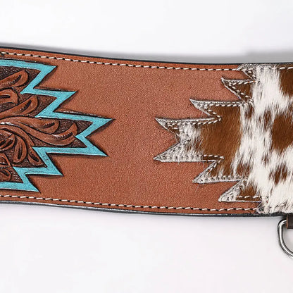 Turquoise and Cowhide Tripping Collar