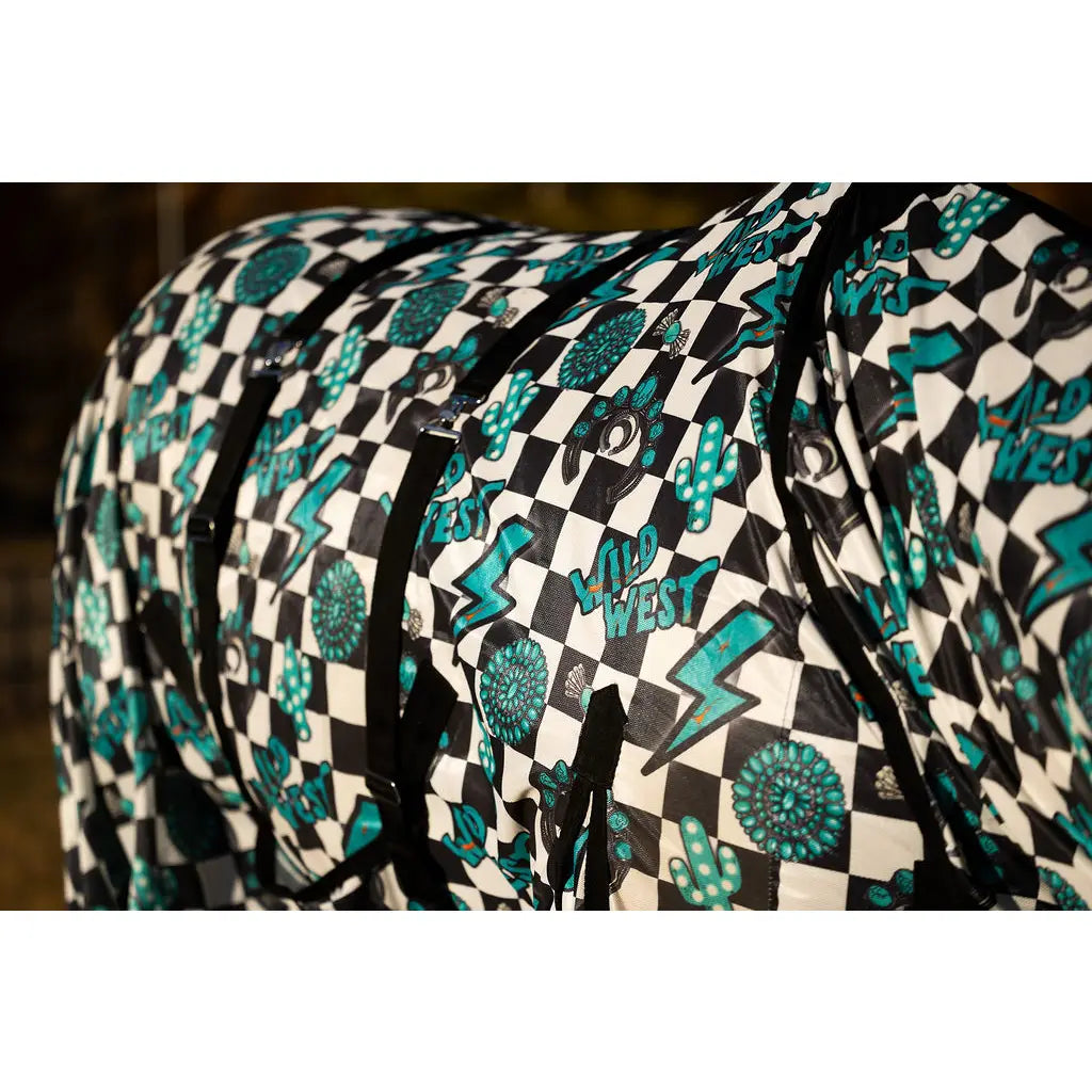 Feuille anti-mouches en verre turquoise