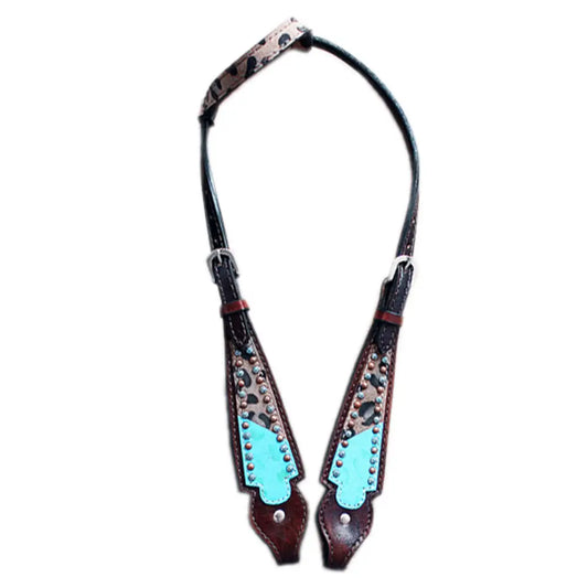 Bâton à une oreille imprimé guépard et turquoise