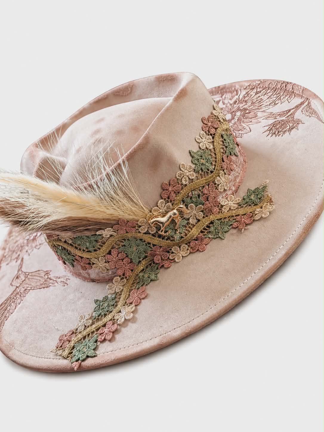 Hand Burned Hummingbird Hat