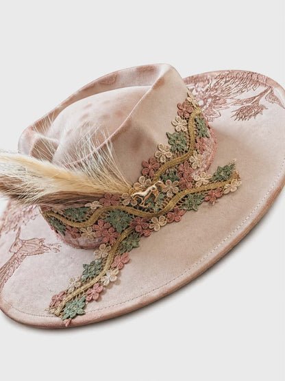 Hand Burned Hummingbird Hat