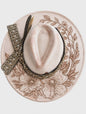 Hand Burned Floral Hat